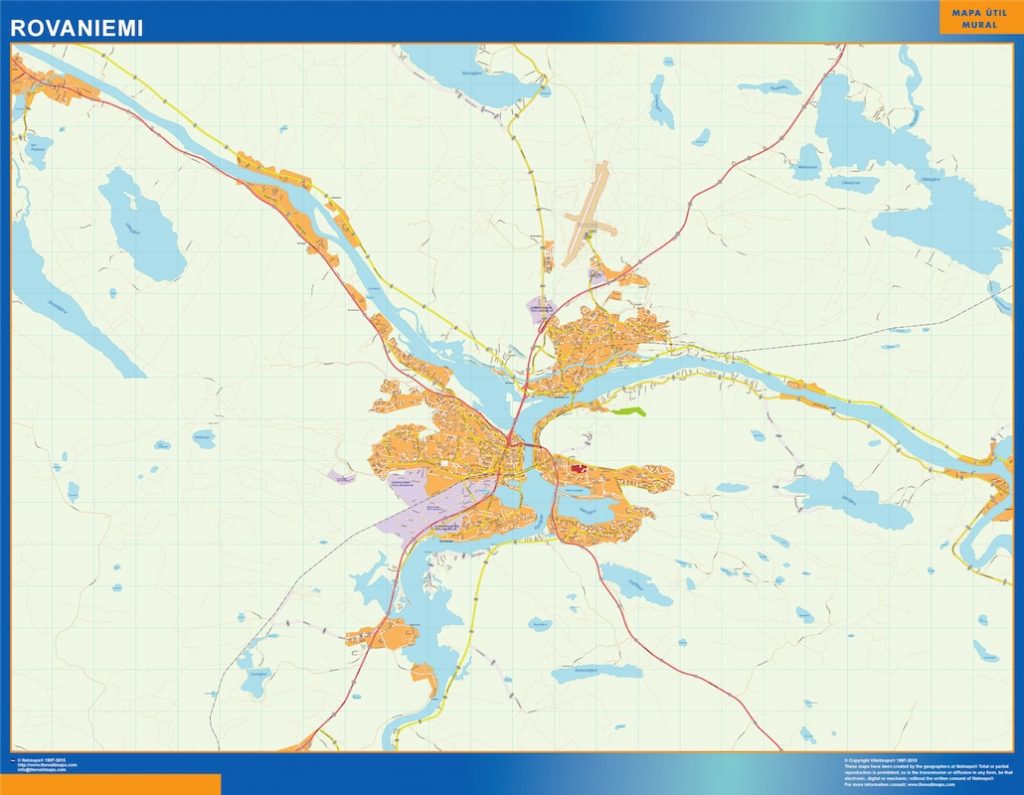 Mapa De Rovaniemi En Finlandia Plastificado Mapas Para Colombia De Pared Grandes