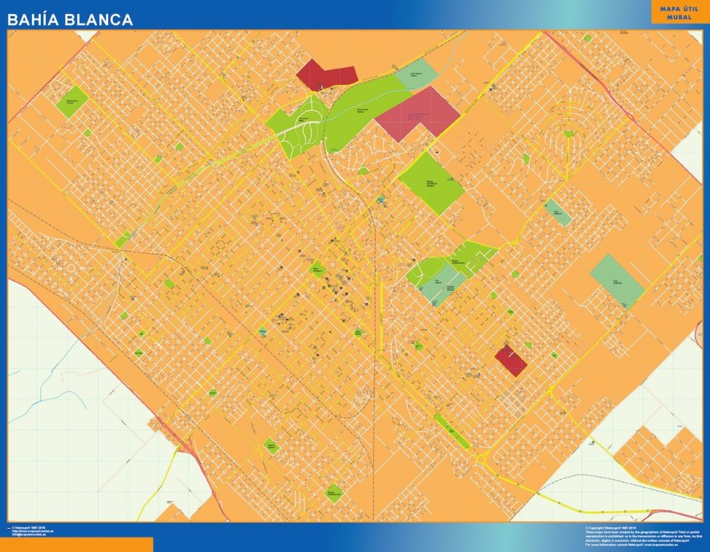 Mapa Bahia Blanca en Argentina plastificado | Mapas para ...